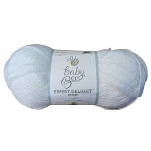 New Sweet Delight Pomp Angel Yarn Baby Bee Sparkly White 340 Yards Knit Crochet